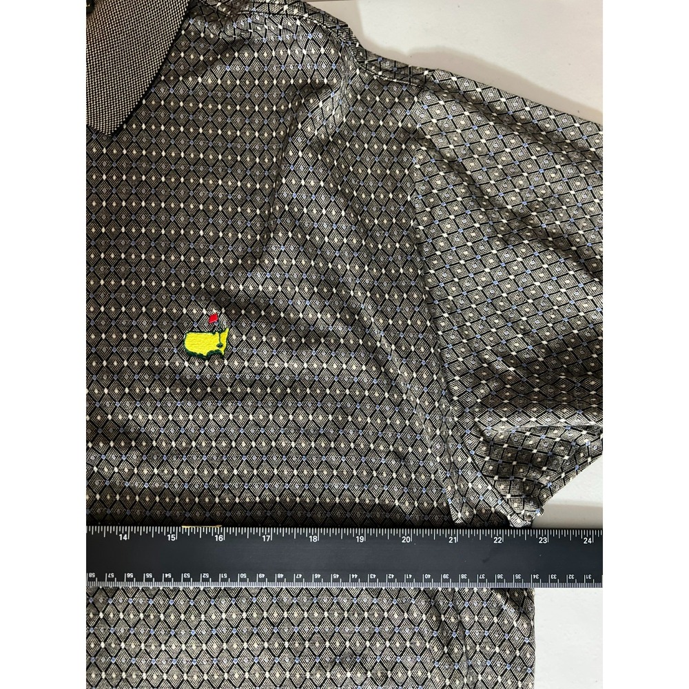 Bobby Jones Mens XL Augusta National Masters Golf Polo Brown Geometric Pattern - Picture 5 of 13